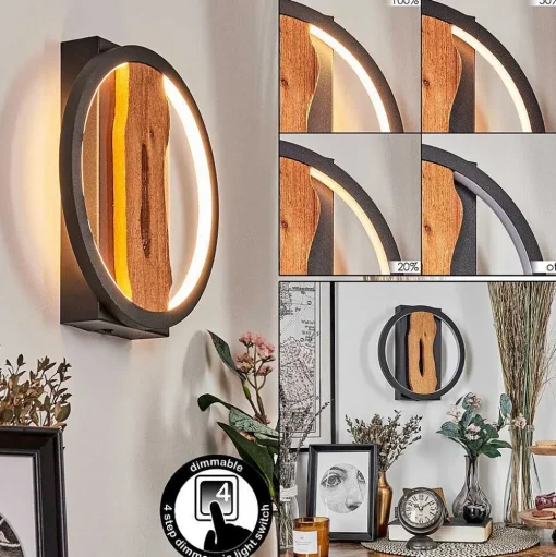 Applique Murale Cornol Led Ecru, Noir, 1 Lumiere