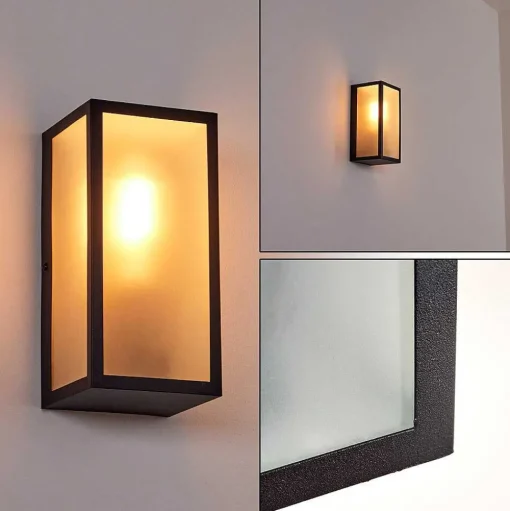 Applique Murale D'Exterieur Hakkas Noir, 1 Lumiere