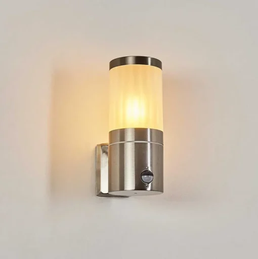 Applique Murale D'Exterieur Tolsona Nickel Mat, 1 Lumiere, Detecteur De Mouvement