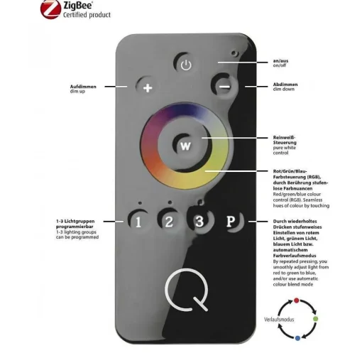 Applique Murale Paul Neuhaus Q-Fisheye Led Acier Inoxydable, 2 Lumieres, Telecommandes, Changeur De Couleurs