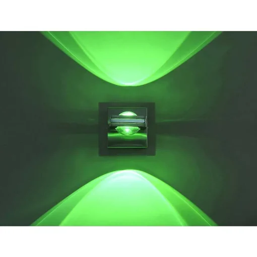 Applique Murale Paul Neuhaus Q-Fisheye Led Acier Inoxydable, 2 Lumieres, Telecommandes, Changeur De Couleurs
