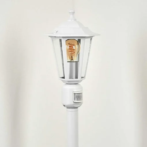 Borne Lumineuse Loria Blanc, 1 Lumiere, Detecteur De Mouvement