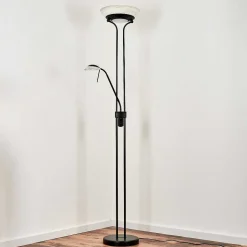 Lampadaire Biot Led Noir, 2 Lumieres