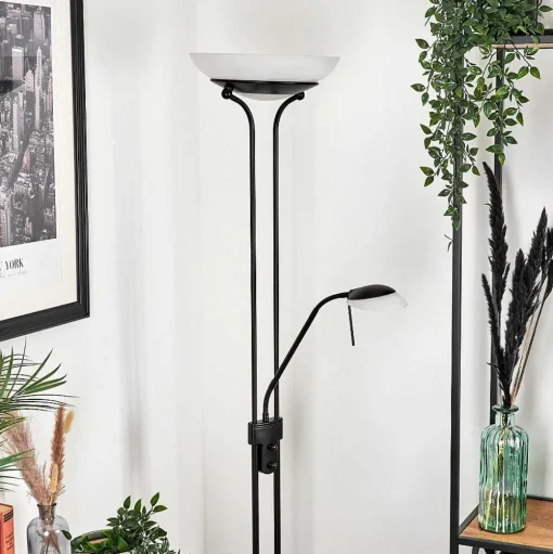 Lampadaire Biot Led Noir, 2 Lumieres
