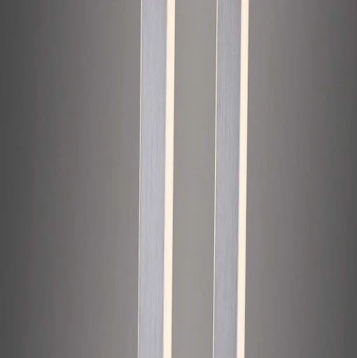 Lampadaire Paul-Neuhaus Q-Kaan Led Acier Brosse, 2 Lumieres, Telecommandes