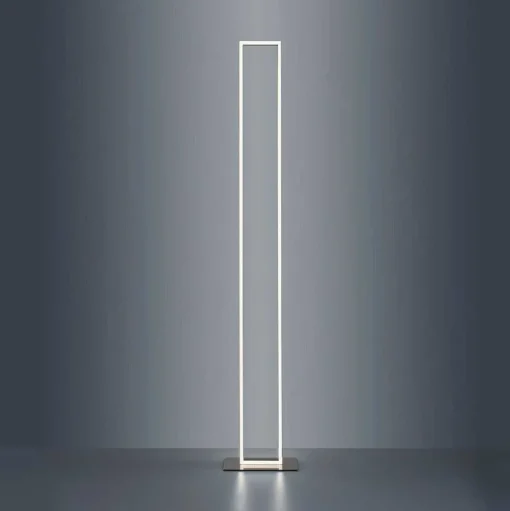 Lampadaire Paul-Neuhaus Q-Kaan Led Acier Brosse, 2 Lumieres, Telecommandes