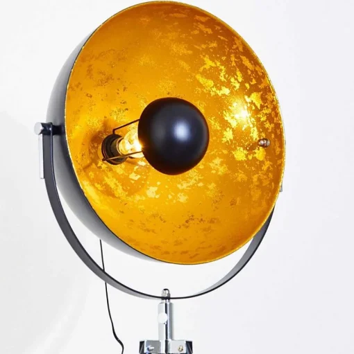 Lampadaire Saturn Chrome, Noir, 1 Lumiere