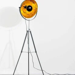 Lampadaire Saturn Chrome, Noir, 1 Lumiere