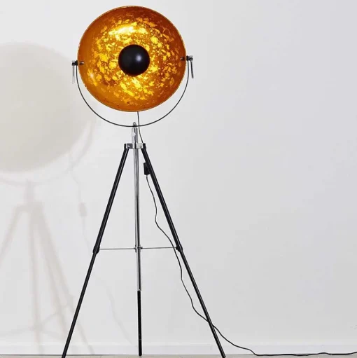 Lampadaire Saturn Chrome, Noir, 1 Lumiere