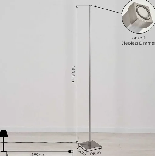 Lampadaire Soyo Led Nickel Mat, 1 Lumiere