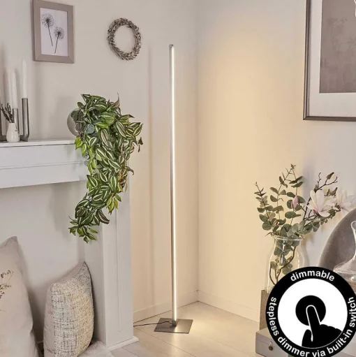 Lampadaire Soyo Led Nickel Mat, 1 Lumiere