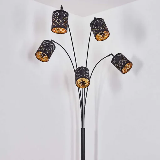 Lampadaire Tallaboa Noir, 5 Lumieres