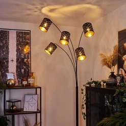 Lampadaire Tallaboa Noir, 5 Lumieres