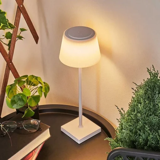 Lampe A Poser Longchamps Led Blanc, 1 Lumiere
