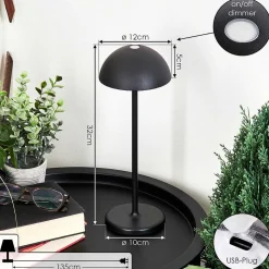 Lampe A Poser Pelaro Led Noir, 1 Lumiere