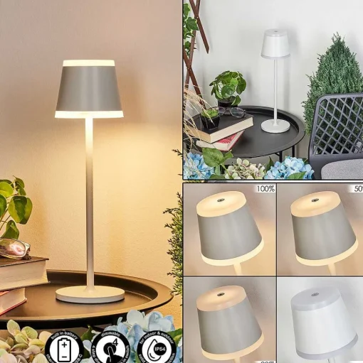 Lampe A Poser Walt Led Gris, 1 Lumiere