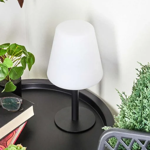 Lampe A Poser Zoume Solar Led Noir, 8 Lumieres, Changeur De Couleurs