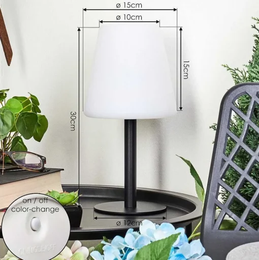 Lampe A Poser Zoume Solar Led Noir, 8 Lumieres, Changeur De Couleurs