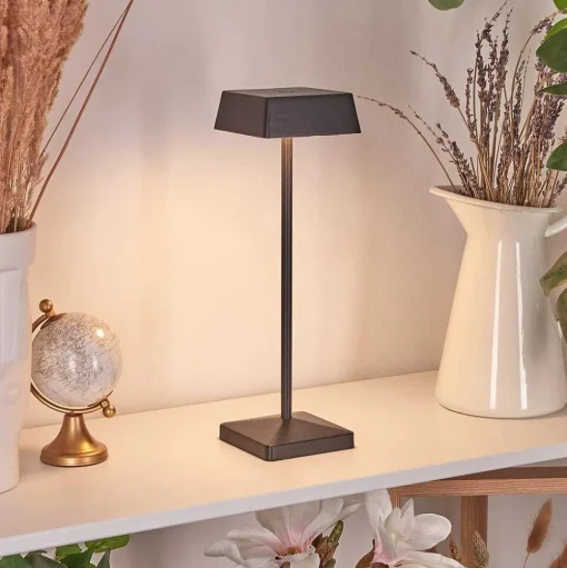 Lampe De Table Algeraz Led Noir, 1 Lumiere