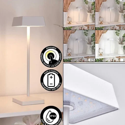 Lampe De Table Algeraz Led Blanc, 1 Lumiere