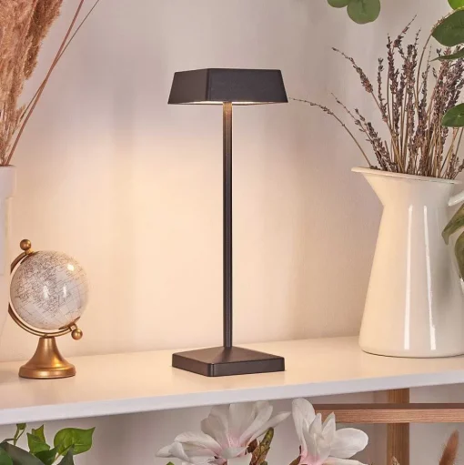 Lampe De Table Algeraz Led Noir, 1 Lumiere