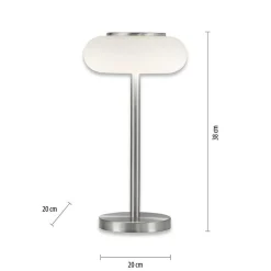 Lampe De Table Paul Neuhaus Q-Etienne Led Acier Brosse, 1 Lumiere, Telecommandes