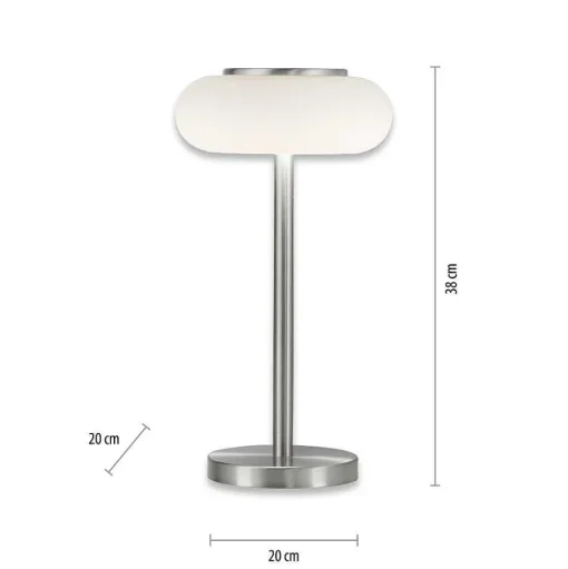 Lampe De Table Paul Neuhaus Q-Etienne Led Acier Brosse, 1 Lumiere, Telecommandes