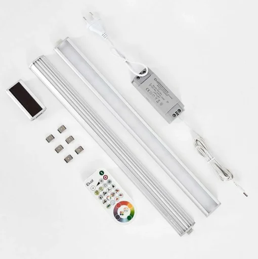 Lampes Pour Bandeaux Set X 2 Raivo Led Noir, Argente, 2 Lumieres, Telecommandes, Changeur De Couleurs