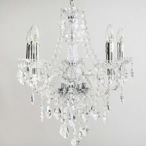 Lustre A 5 Lampes Transparent, 5 Lumieres