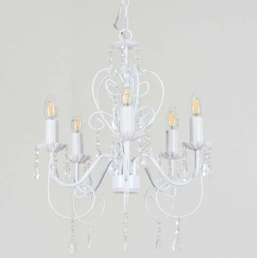 Lustre Ksim Blanc, 5 Lumieres