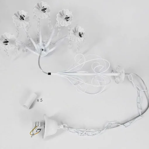 Lustre Ksim Blanc, 5 Lumieres