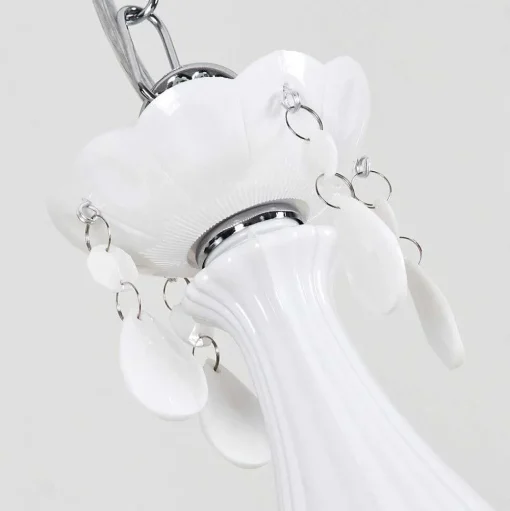 Lustre Malmback Chrome, Blanc, 5 Lumieres