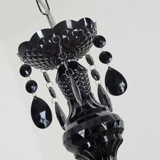 Lustre Malmback Chrome, Noir, 6 Lumieres