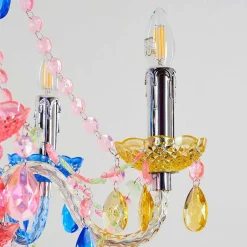 Lustre Malmback Multicolore, Chrome, 5 Lumieres