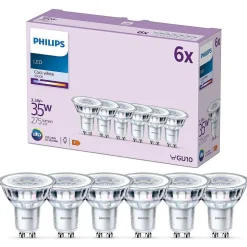 Philips Classic Lot De 6 Led Gu10 3,5 Watt 4000 Kelvin 275 Lumen