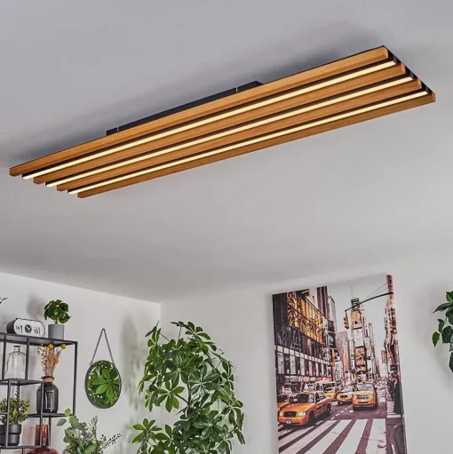 Plafonnier Favorina Led Ecru, Noir, 1 Lumiere, Telecommandes