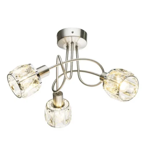 Plafonnier Globo Kris Nickel Mat, 3 Lumieres