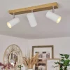 Plafonnier Javel Brun, Chrome, Couleur Bois, 3 Lumieres