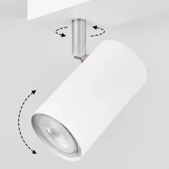 Plafonnier Javel Chrome, Blanc, 2 Lumieres