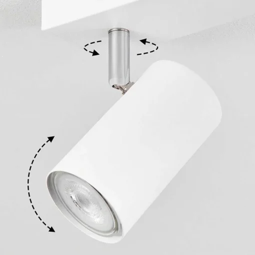Plafonnier Javel Chrome, Blanc, 2 Lumieres