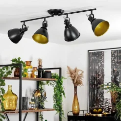 Plafonnier Koppom Noir, 4 Lumieres