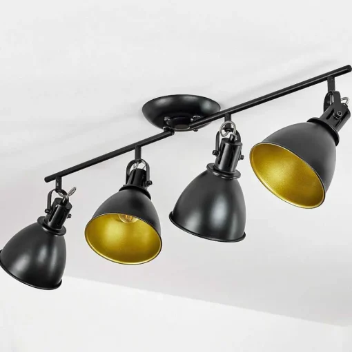 Plafonnier Koppom Noir, 4 Lumieres
