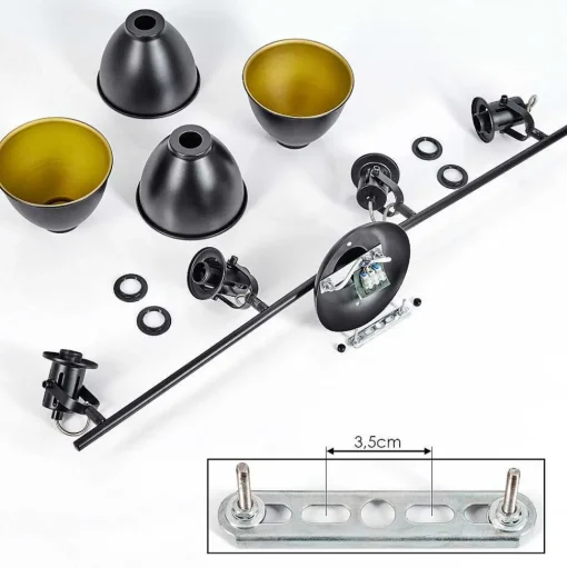 Plafonnier Koppom Noir, 4 Lumieres