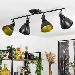 Plafonnier Koppom Noir, 4 Lumieres