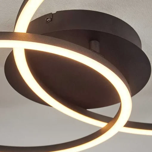 Plafonnier Korca Led Noir, 1 Lumiere