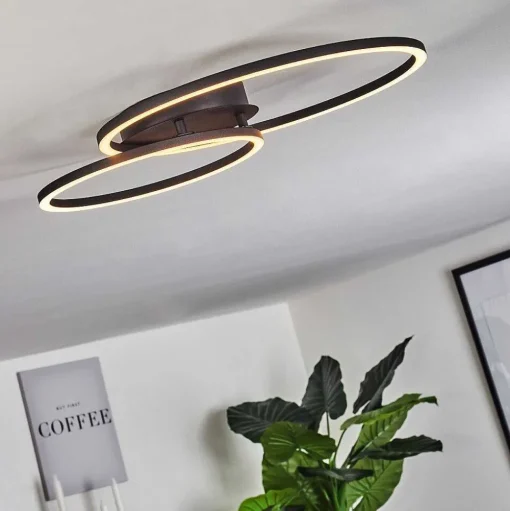 Plafonnier Korca Led Noir, 1 Lumiere