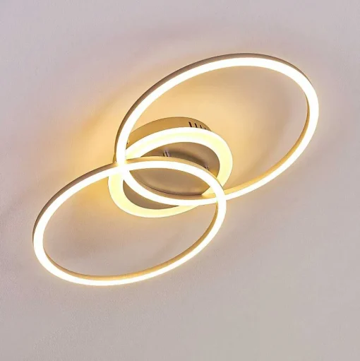 Plafonnier Lithgow Led Argente, 1 Lumiere