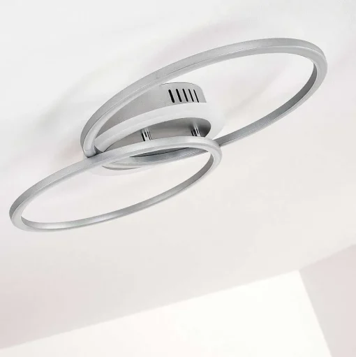 Plafonnier Lithgow Led Argente, 1 Lumiere