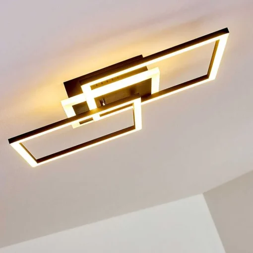 Plafonnier Lithgow Led Noir, 1 Lumiere