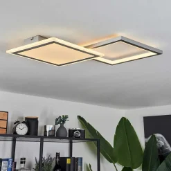 Plafonnier Longos Led Aluminium, 1 Lumiere, Telecommandes
